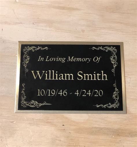 Personalized Metal Urn Plaque 